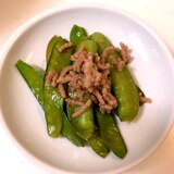 簡単！美味しい！絹さやと豚ひき肉の炒め物♪